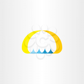 water logo waves tourism symbol element