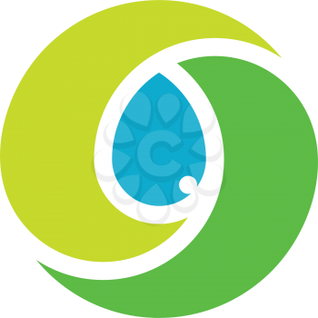 bio leaves and water drop vector logo icon 
