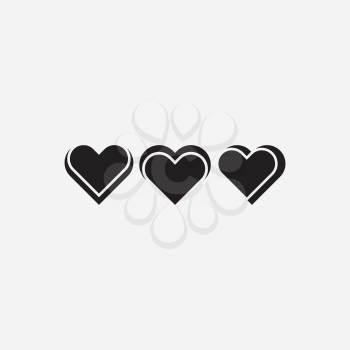 black heart love icons vector design element 