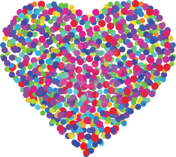 colorful heart love symbol with circles 