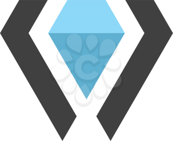 diamond letter v gemstone jewelry logo icon