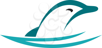dolphin jump logo icon vector 