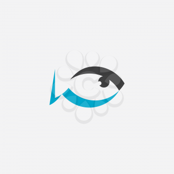 fat fish logo vector sign design element
