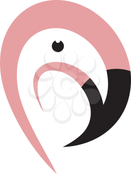 flamingo bird head logo vector icon 