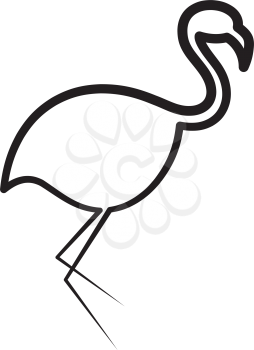 flamingo line vector icon design 