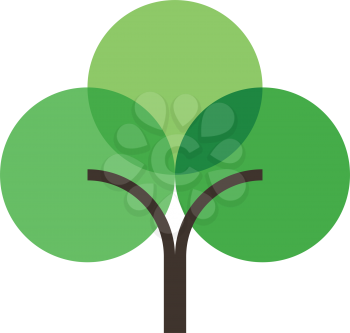 geometric flat green tree logo icon design element