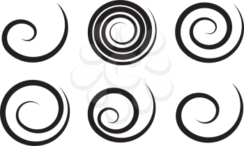 geometric spirals vector set design 
