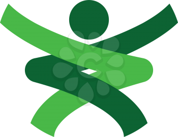 health man green dna icon logo 
