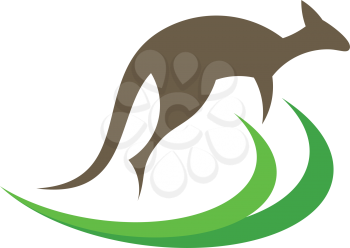 kangaroo jumping vector logo illustration design 