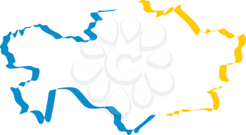 kazakhstan map icon vector symbol 