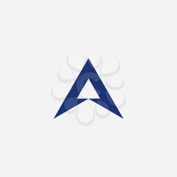 letter a triangle blue symbol vector logo