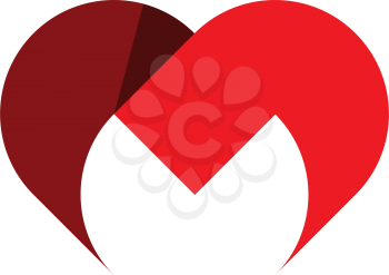 letter m heart logo icon red symbol design