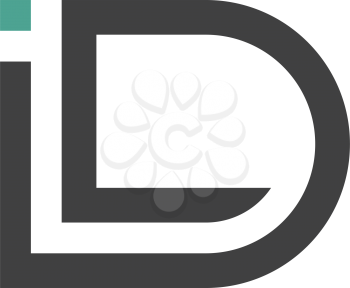 logo letter i and d id vector icon 