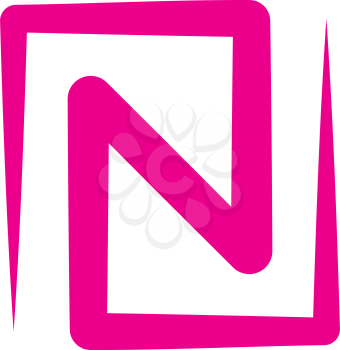 magenta logotype letter n symbol vector 