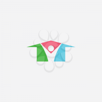 man and house logo icon symbol design