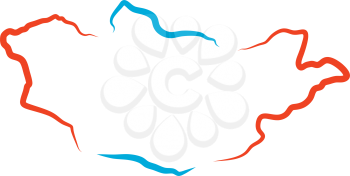 mongolia map logo icon vector design