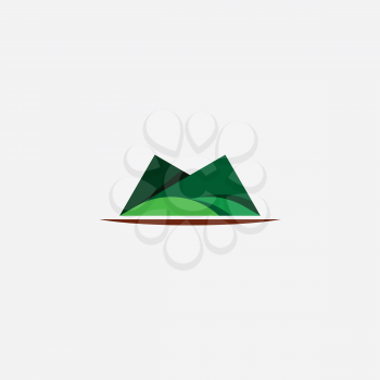 mountain symbol vector green icon 