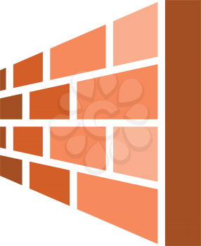 perspective brick wall logo vector icon