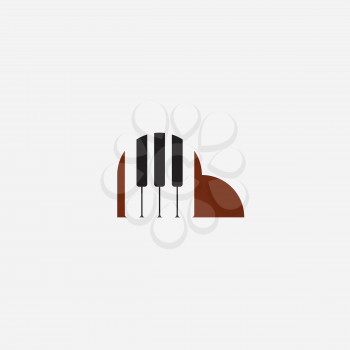 piano logo icon vector design element