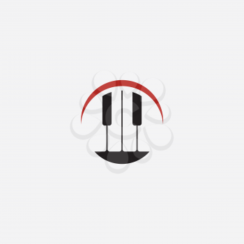 piano logo music icon vector symbol design