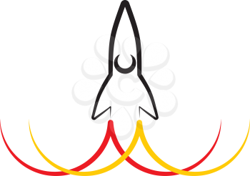 rocket launch vector icon illustration 
