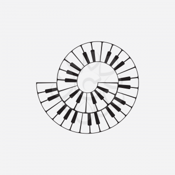 spiral piano keyboard vector illustration design