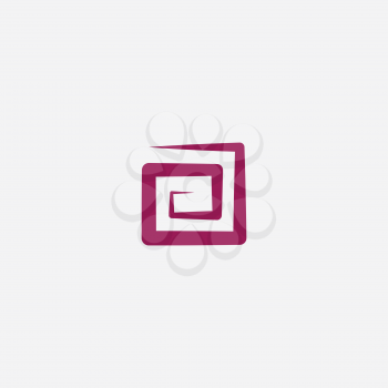 stylized square spiral logo icon vector design