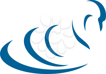 stylized swan logo icon design 