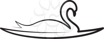 swan in water logo icon illustration 