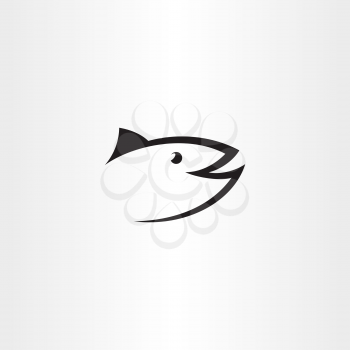 tuna fish logo symbol black icon vector design