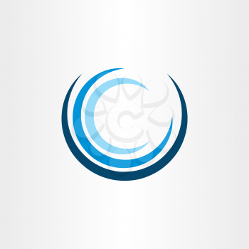 water wave letter o or c tourism logo icon design