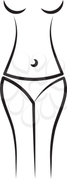 weight loss girl body vector icon 