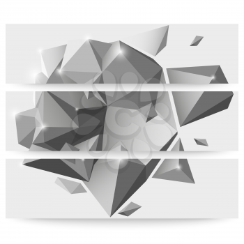 Abstract dimensional polygonal geometric backgrounds set for modern design.