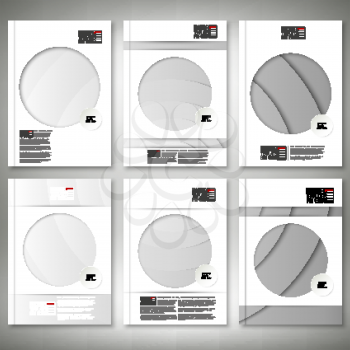 Abstract gray circles with shadow. Brochure, flyer or report for business, template vector.