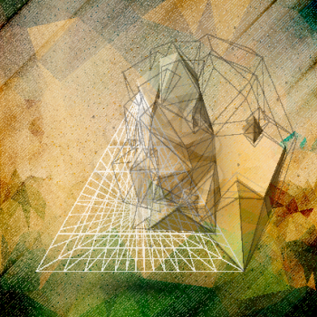 Abstract 3D pyramid, triangle design vector. Template for business or science design.