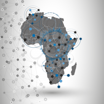 Africa map background vector illustration, background for communication