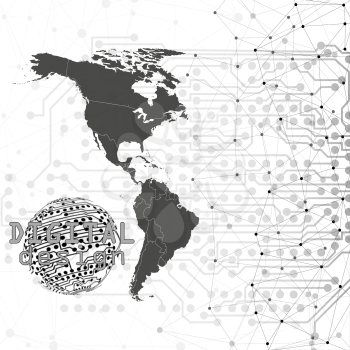 Molecule structure, gray background for communication, vector illustration.