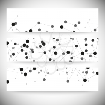 Molecule structure, gray background for communication, vector illustration.