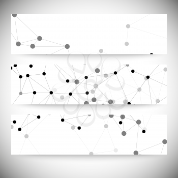 Molecule structure, gray background for communication, vector illustration.