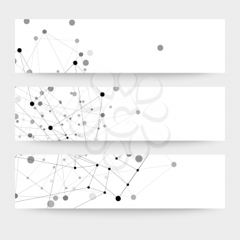 Set of  digital backgrounds for communication, molecule structure vector illustration.