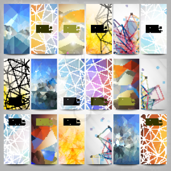 Big colored abstract banners set. Conceptual triangle design vector templates. Modern abstract banner design, business design and website templates.