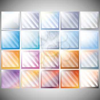 Set of transparent glass on a color backgrounds vector