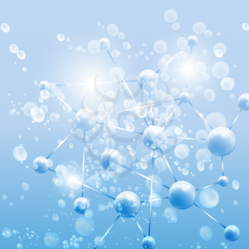 Blue Abstract background, molecule structure vector illustration.