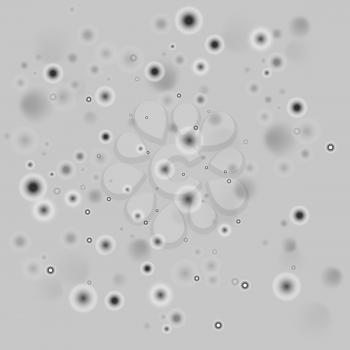 Molecular research, illustration of cells in gray, science vector background.