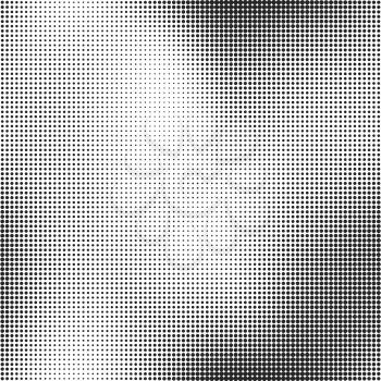 Halftone seamless vector background. Abstract halftone effect with black dots on white background.