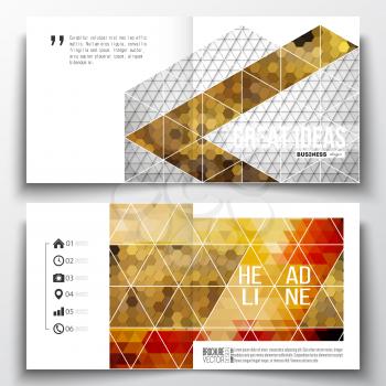 Set of annual report business templates for brochure, magazine, flyer or booklet. Abstract colorful polygonal background, modern stylish triangle vector texture. 