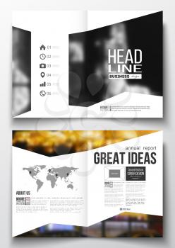Set of business templates for brochure, magazine, flyer, booklet or annual report. Colorful background, blurred image, modern stylish vector texture.