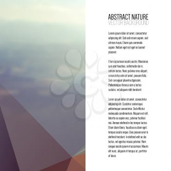 Business template for brochure, magazine, flyer, booklet or annual report. Abstract colorful polygonal backdrop, blurred background, mountain landscape, modern stylish triangle vector texture.