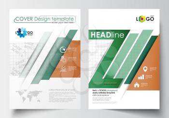 Business templates for brochure, magazine, flyer, booklet or annual report. Cover design template, easy editable blank, abstract flat layout in A4 size. Back to school background with letters made fro