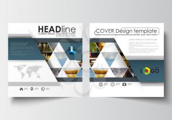 Business templates for square design brochure, magazine, flyer, booklet or annual report. Leaflet cover, abstract flat layout, easy editable blank. Abstract multicolored background of nature landscape